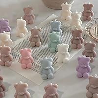 Vista 6 de Moldes de vela de silicona, molde de vela perfumada de oso encantador 3D, diseño de ambiente acogedor, inodoro, sin BPA, lindos moldes de silicona