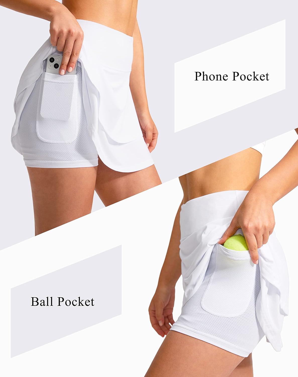 G Gradual Women's Pleated Tennis Skirts with 4 Pockets Athletic Golf Skorts for Women's Workout Running - Image 4