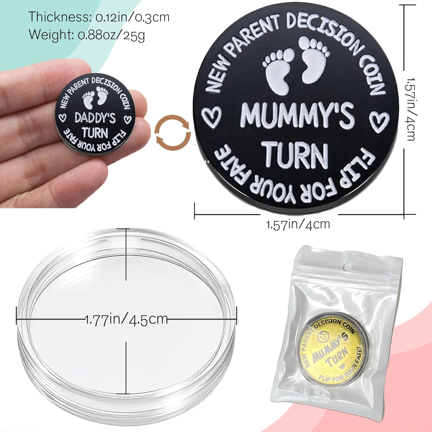 Baby Shower Gifts Parents Decision Tokens for New Mom&Dad,Funny New Baby Gifts New Mom Gifts New Parents Gifts for Couples,Postpartum Gifts for Mom Essentials