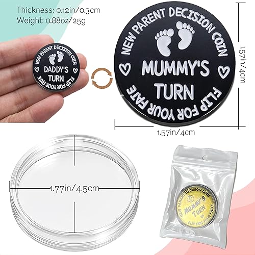 Miniatura 7 de Juegos de regalo para bebé, monedas de decisión para mamá y papá (1 unidad, cara de bebé, dorada)