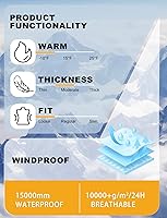 Vista 6 de GSOU SNOW Mens Ski Jacket and Pants Set Baggy Snowboard Suit Ski Snowsuit Snow Bibs Waterproof Hooded