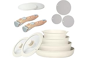 Caannasweis Pots and Pans Set, Nonstick Cookware Sets Detachable Handle