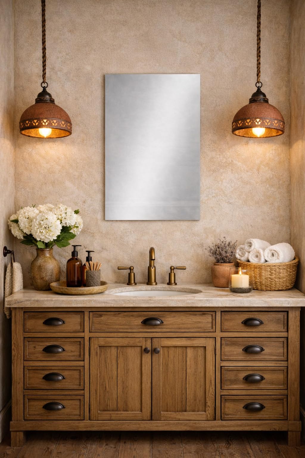 Baikal Miroir de Salle de Bain | 60x80cm | Miroir Rectangulaire | Plusieurs Dimensions Disponibles | Option avec et sans LED.