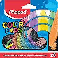 Giz de Chão Color'Peps caixa com 6 cores, Maped, 936010
