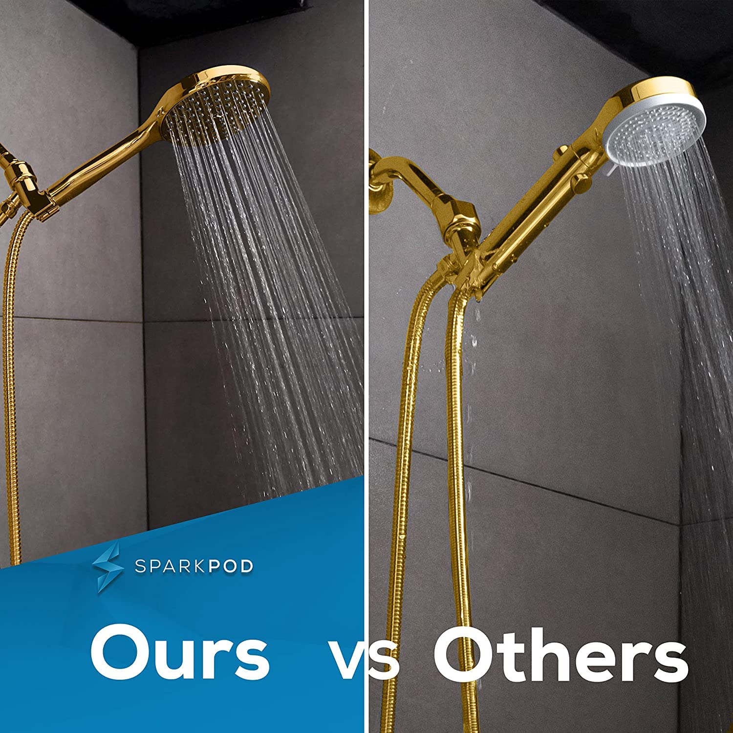 High Pressure Handheld Shower Head Huge 6Inch Face