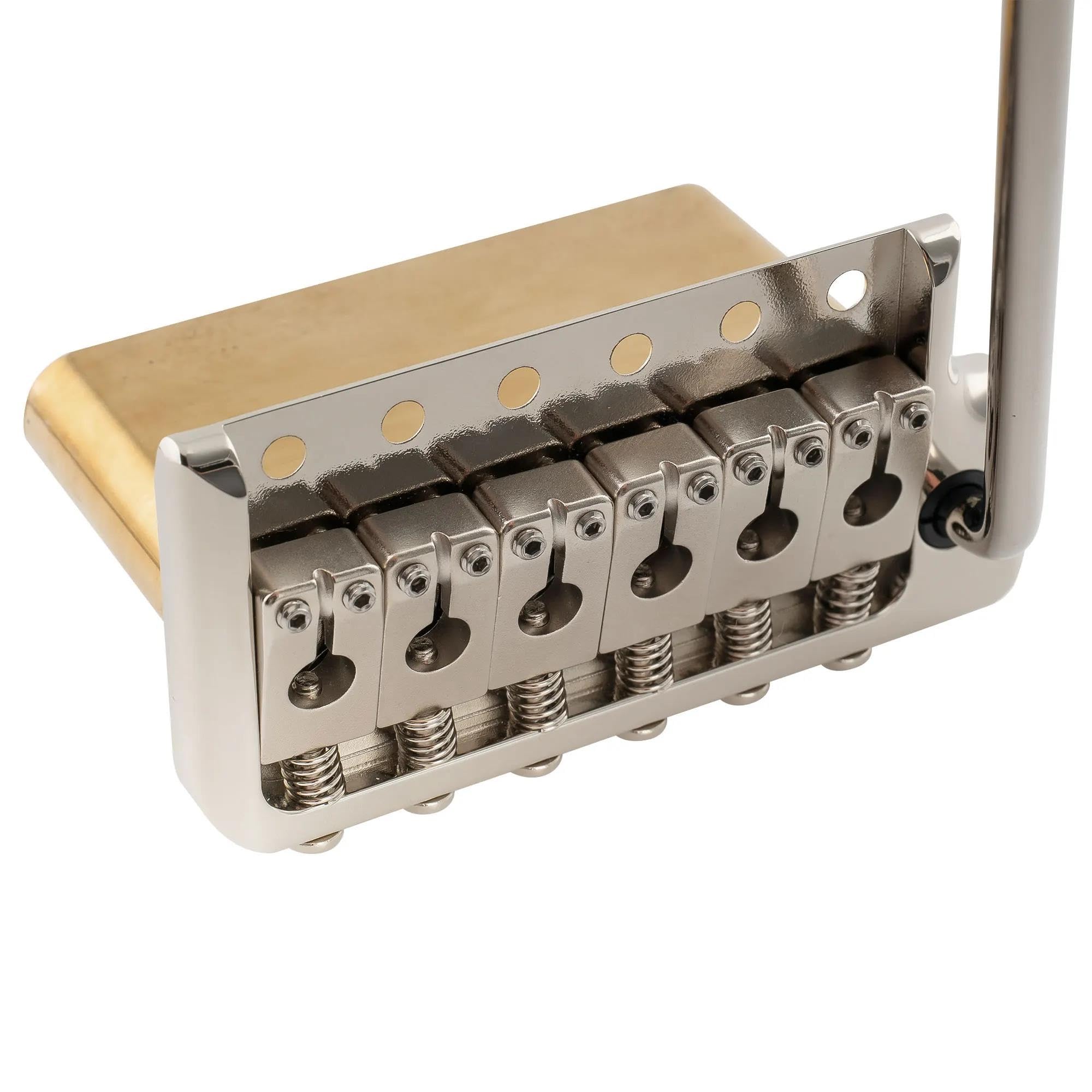 Mostek Gitarowy Mostek Tremolo Z 6 Śrubami W Całości Litego Mosiądzu O Średnicy 52,5 Mm Do Akcesoriów Gitary Elektrycznej(Nickel)