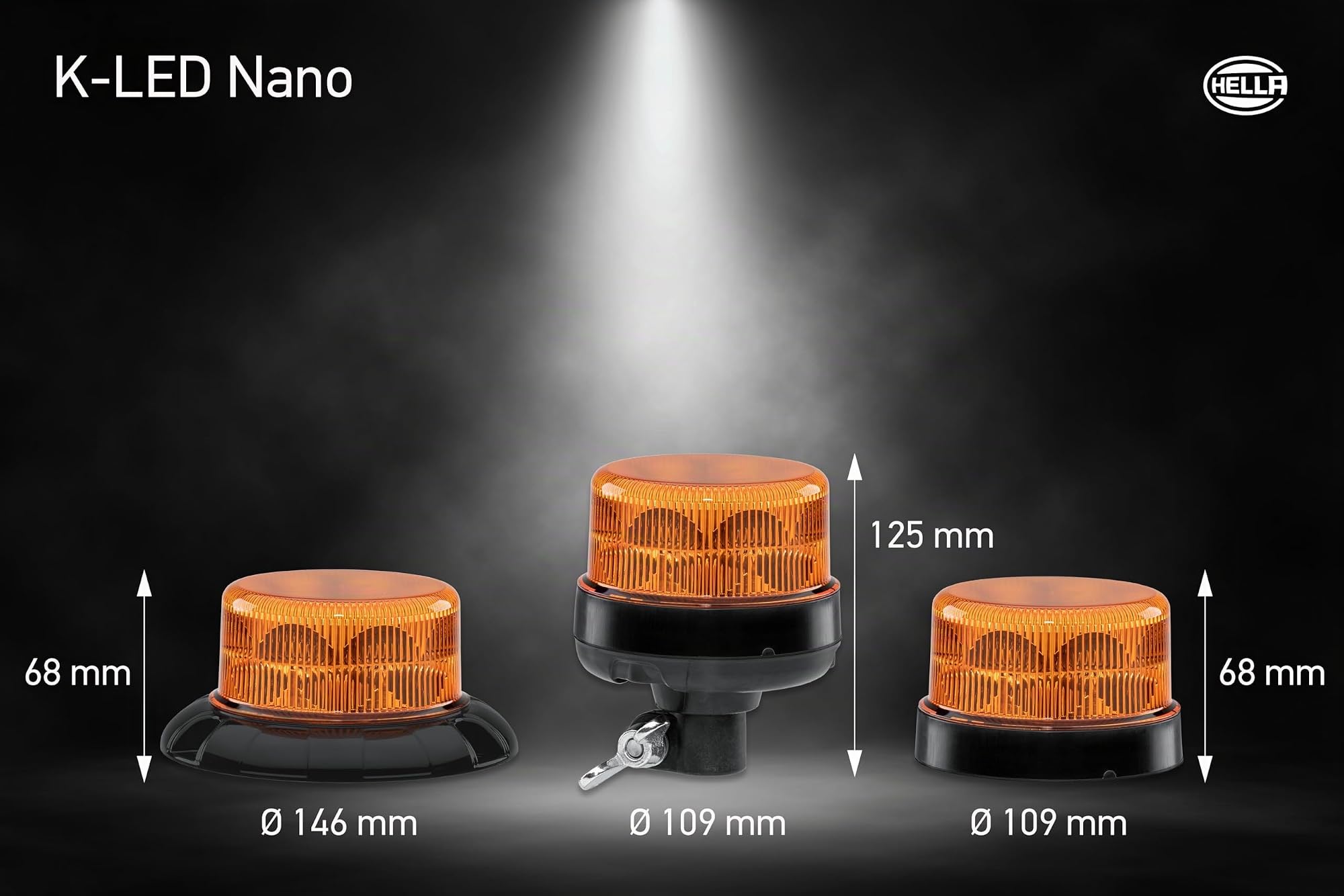 HELLA 2XD 066 146-011 LED-Luz de aviso, de destellos - K-LED Nano - 12/24V - amarillo - Tubuladura, flexible