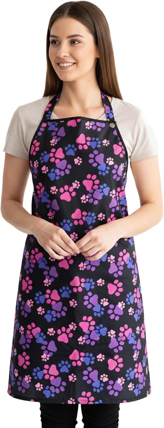Ladybird Line 614 Unisex Pink Purple Waterproof Apron, Hair Bleach Resistant, Adjustable Neck Band, Breathable Mesh Lining