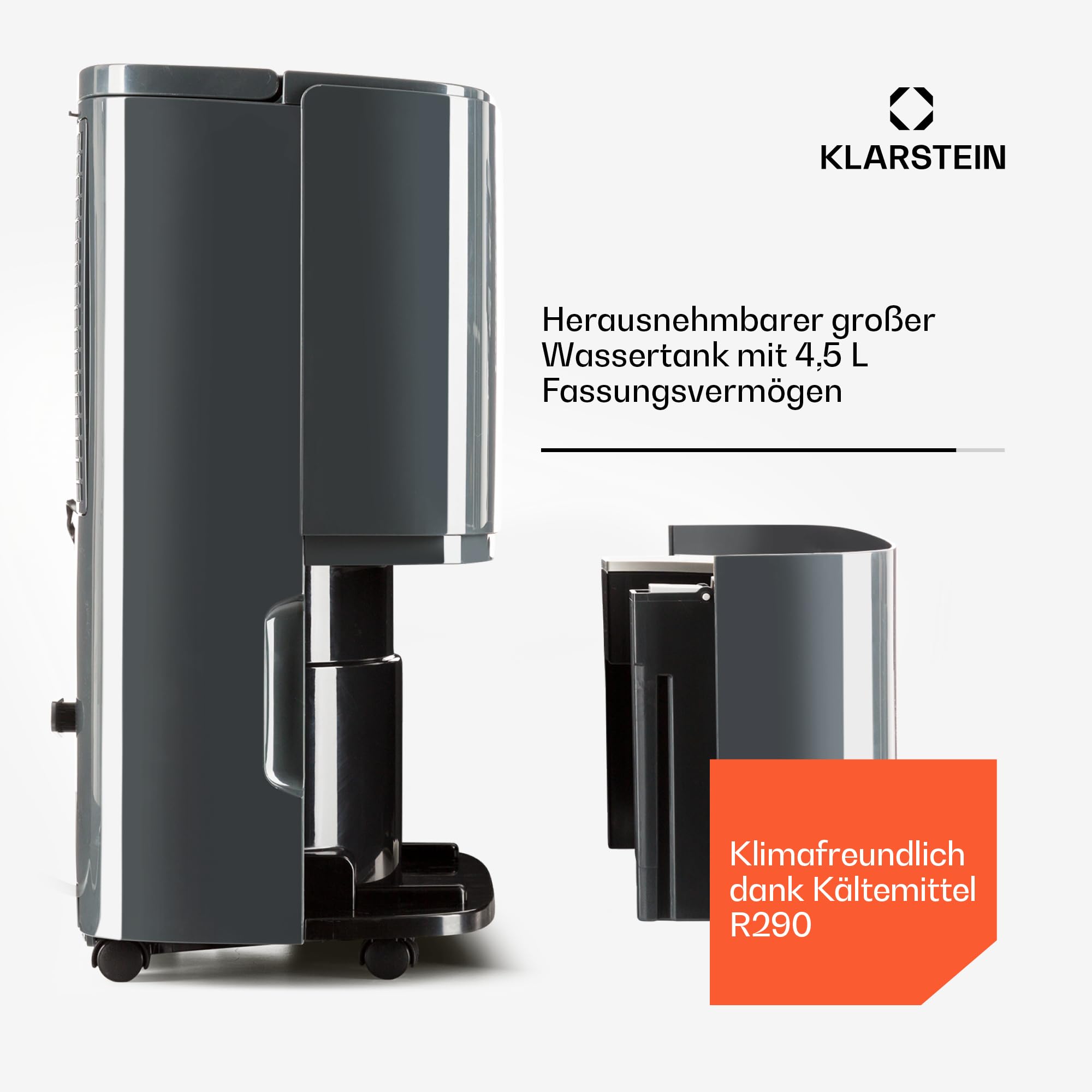 Klarstein Luftentfeuchter & Luftreiniger Elektrisch, 20 L Raumentfeuchter Klein für Wohnung Schlafzimmer Badezimmer Keller, Effizienter Bad/Raum Entfeuchter, Elektrischer & Kleiner Luftentfeuchter