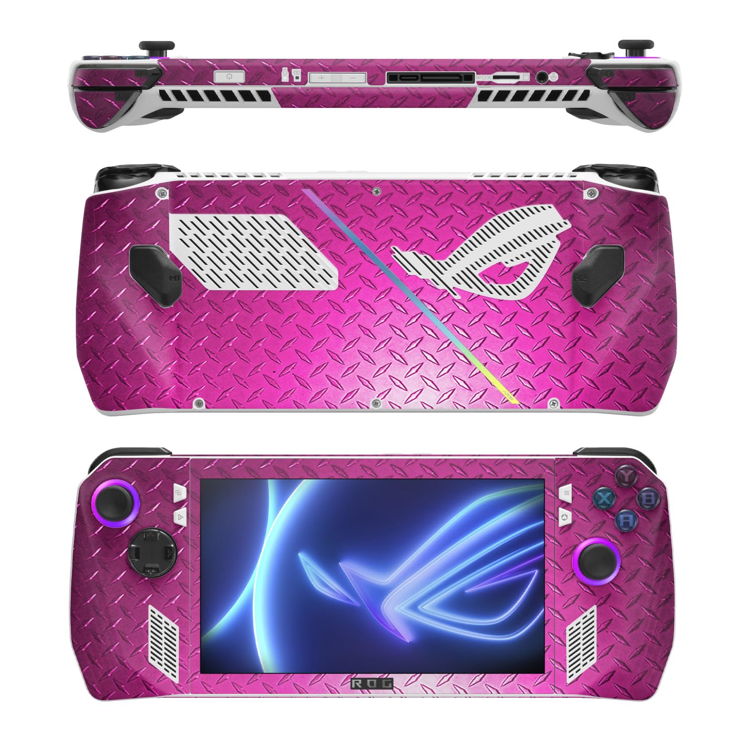MightySkins Skin Compatible with Asus ROG Ally - Pink Diamond Plate | Protective, Durable, and Unique Vinyl Decal wrap Cover | Easy to Apply