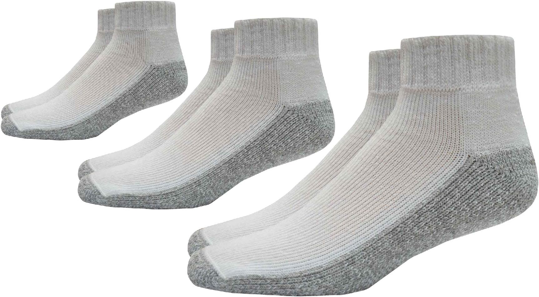 Foot ComfortDiabetic Care Unisex Quarter Socks 3 Pairs (White, Large)