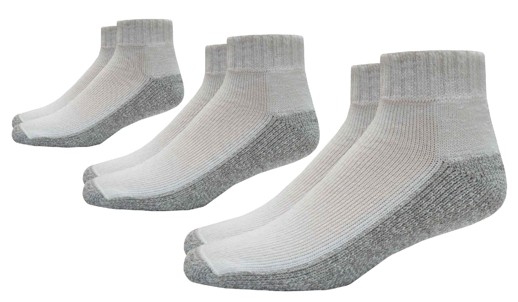 Foot ComfortDiabetic Care Unisex Quarter Socks 3 Pairs (White, Large)