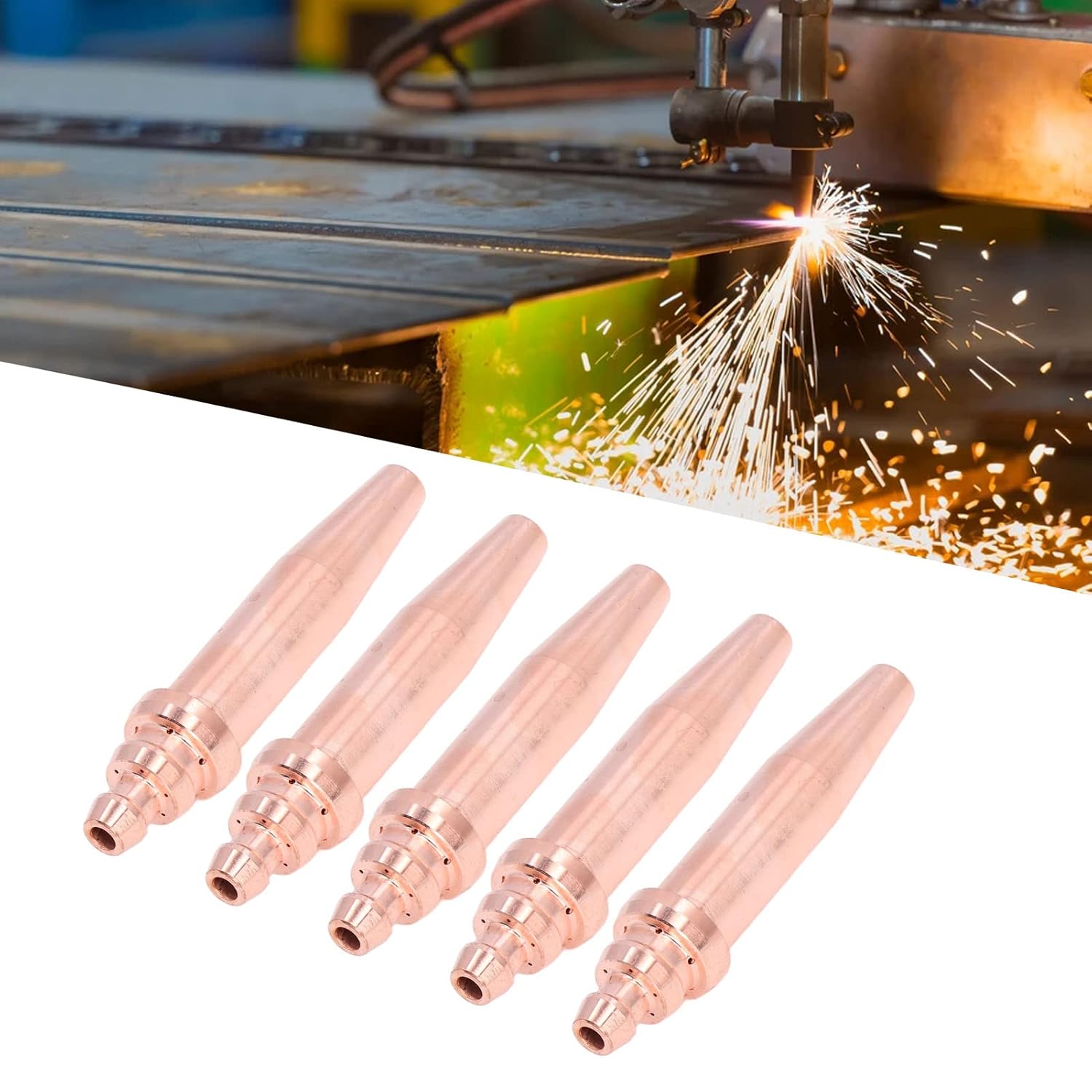 5Pcs G02-0 Acetylene Flame Torch Tip Isobaric Cutting Nozzle All in one Equal Pressure Cutting Tip Gas Welding and Cutting Kits with Storage Boxes