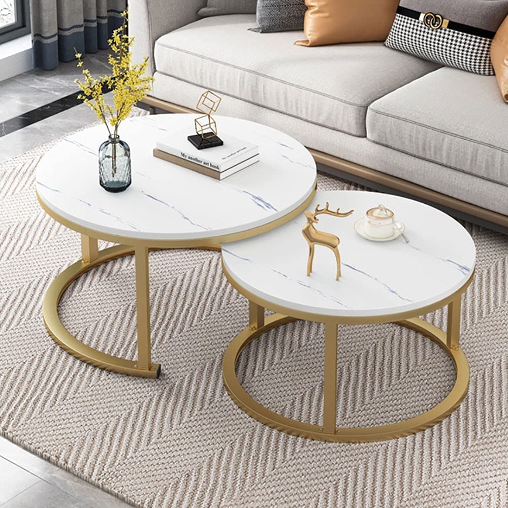 Table basse de salon ronde pour recevoir vos proches avec élégance