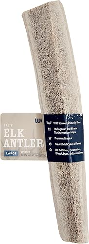 Marca Tienda  Cuerno de alce dividido Wag con desprendimiento natural, de larga duración para masticadores agresivos, grande (mejor para perros de