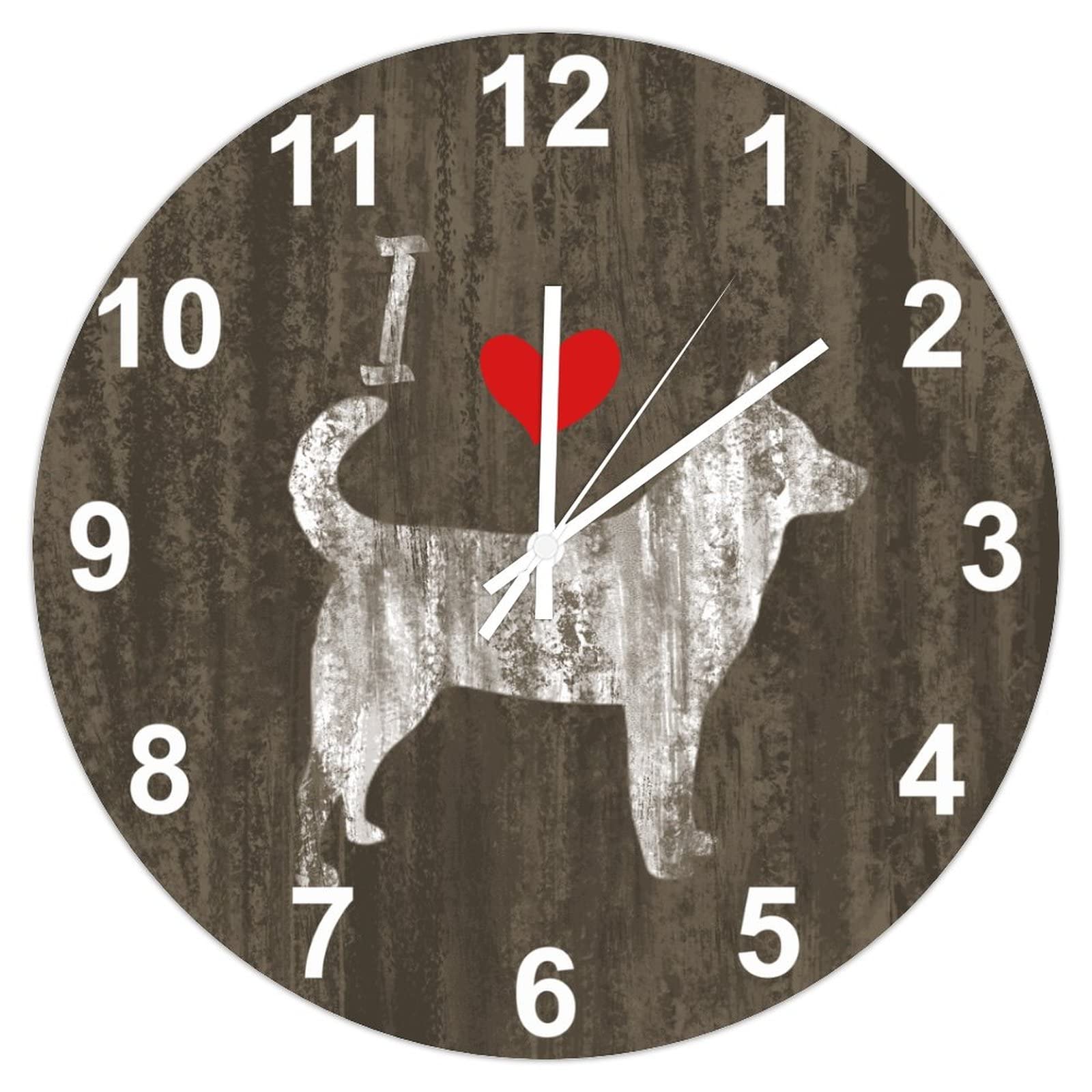 Horloge murale en bois Jindo de 38 cm, idée cadeau originale pour passionnés