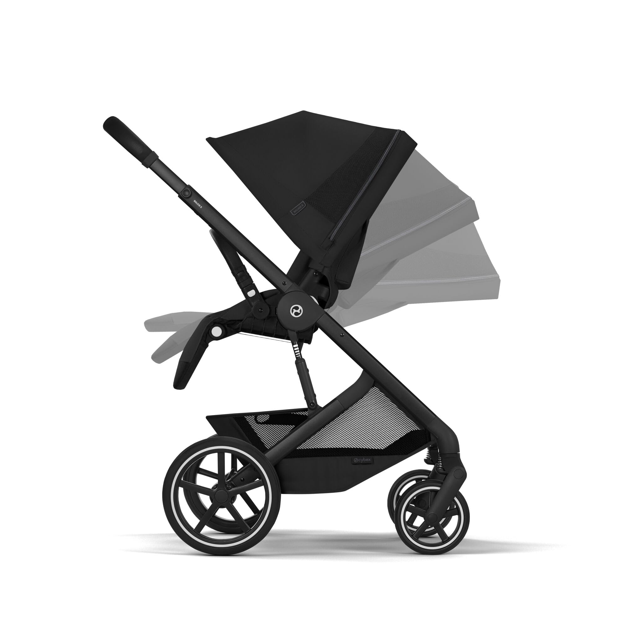 CYBEX Gold Poussette BALIOS S LUX, Moon Black | De la naissance à 4 ans, jusqu'à 22 kg max, système de voyage, position allongée ergonomique, roues tout-terrain