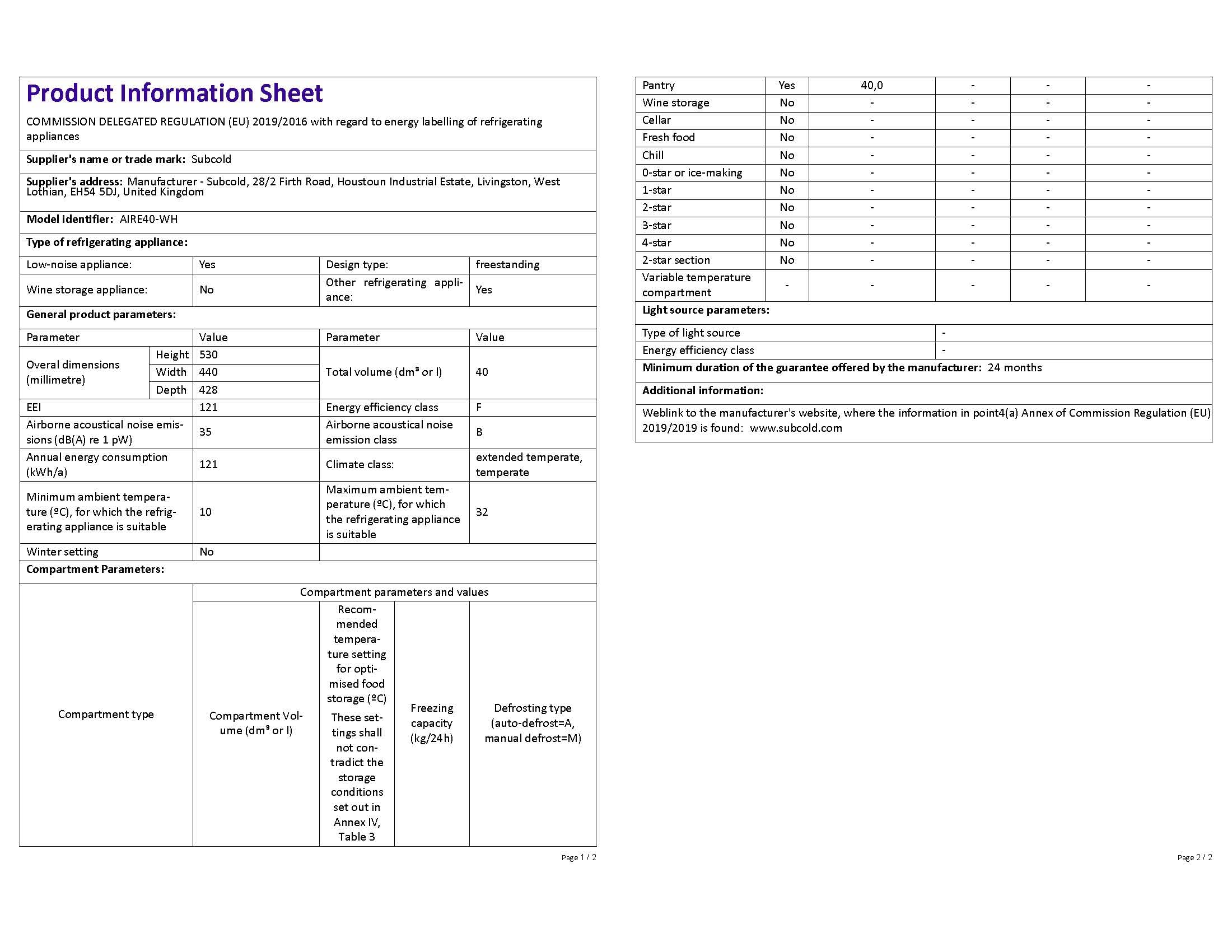 Russell Hobbs RHTTLF1B 43L Table Top F Energy Rating Fridge Black