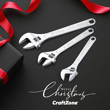 Adjustable Wrench Set, 3pc Wrench Set with SAE and Metric Scales, Heat-Treated Carbon Steel with Chrome Plated, Wide Jaw Wrenches for Home, Plumbing, Garage (10, 12, 15 Inch)