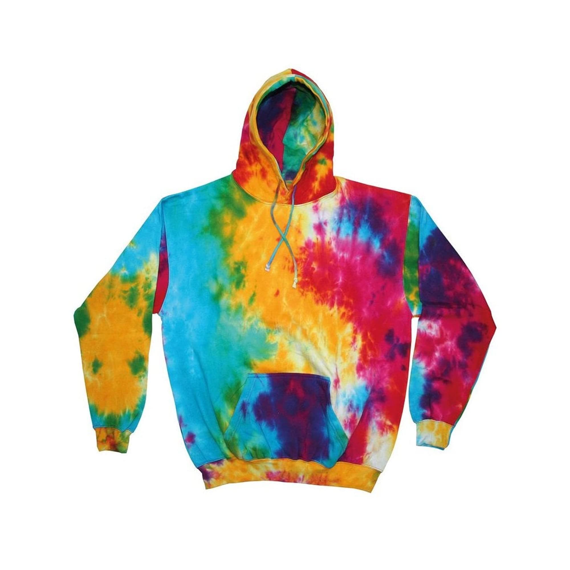 Colortone Unisex Rainbow Tie Dye Pullover Hoodie (XL) (Multi Rainbow)