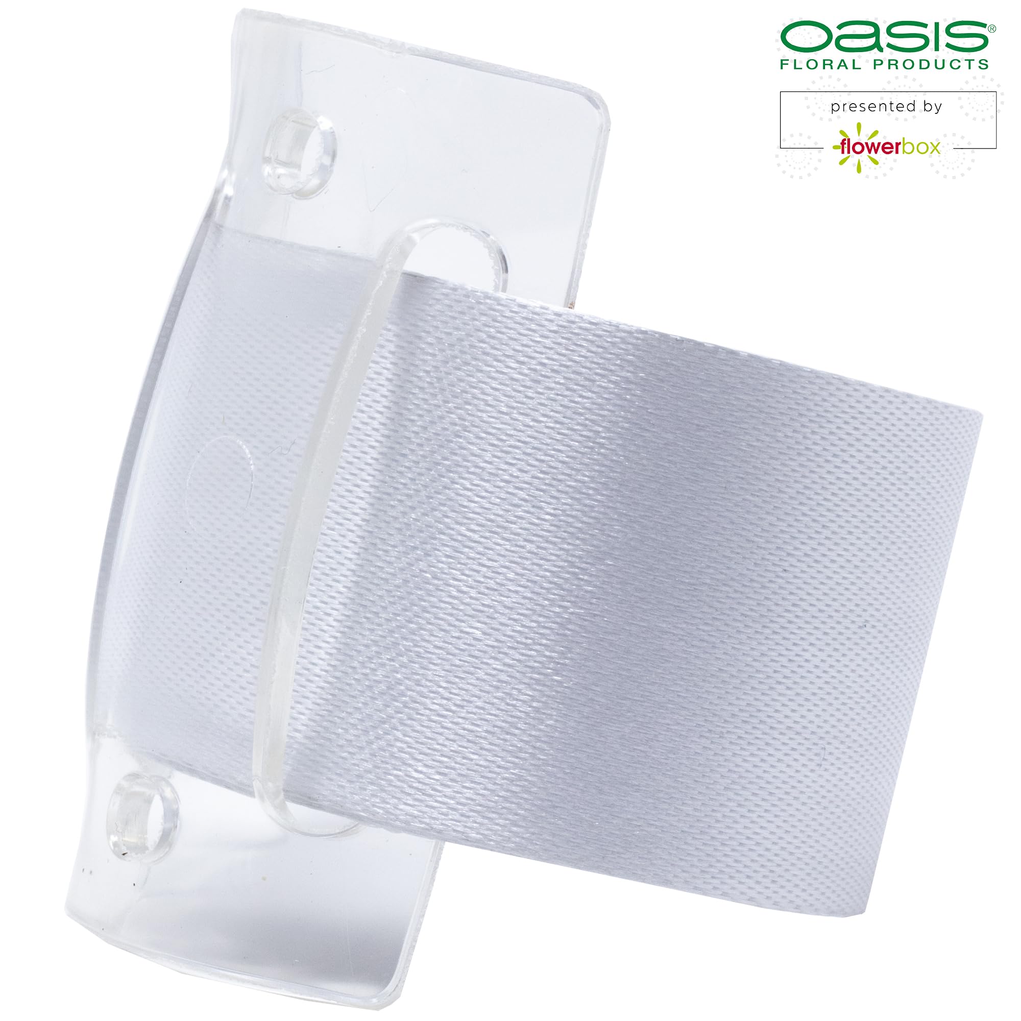 Flowerbox Oasis Wrap Wristlet Lot de 6 bracelets blancs 2,5 cm – Décoration florale de mariage Fleurs fraîches pour fixer des fleurs au poignet