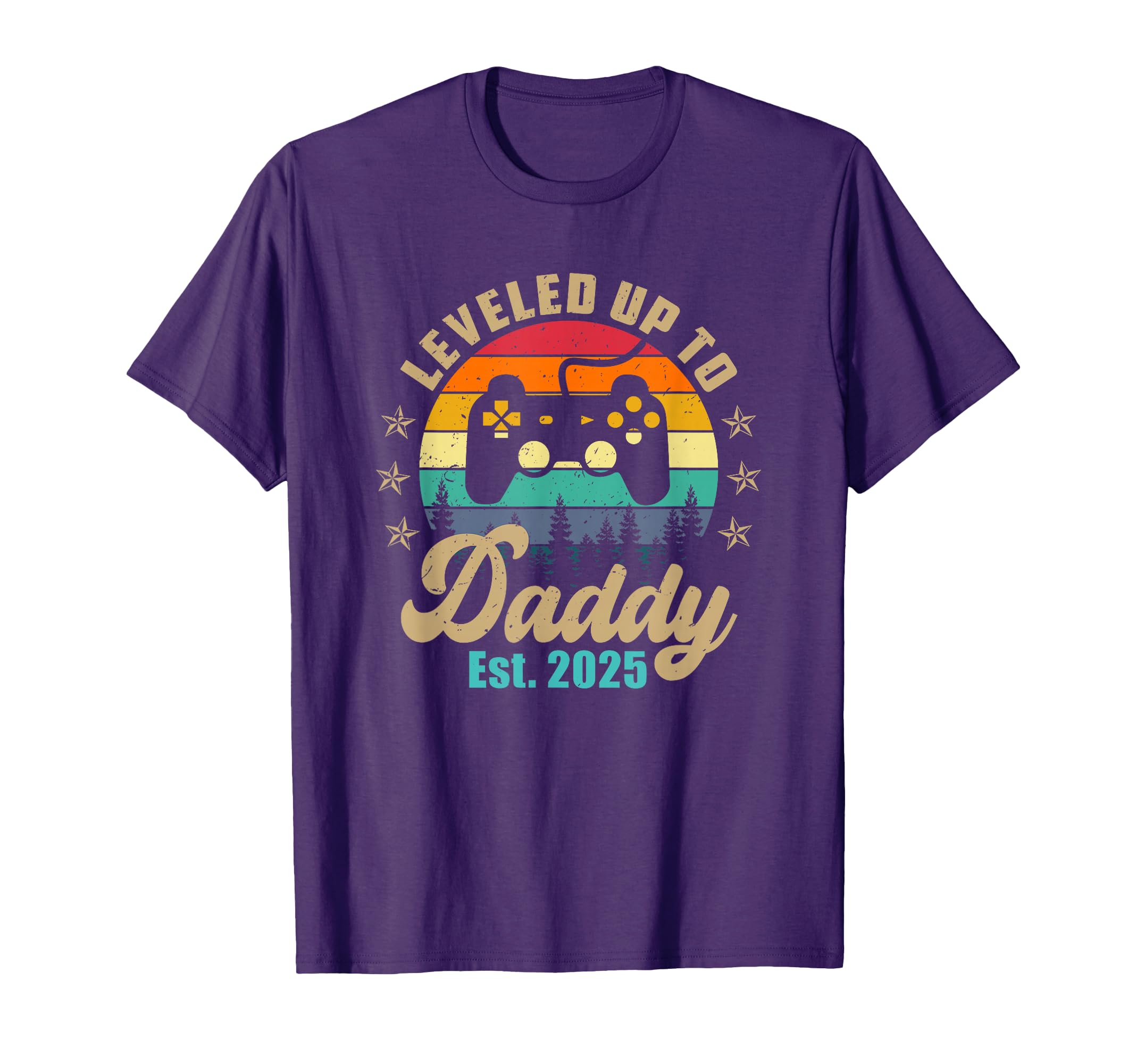 I Leveled Up To Daddy 2025 Gift Funny Soon To Be Dad 2025 T-Shirt