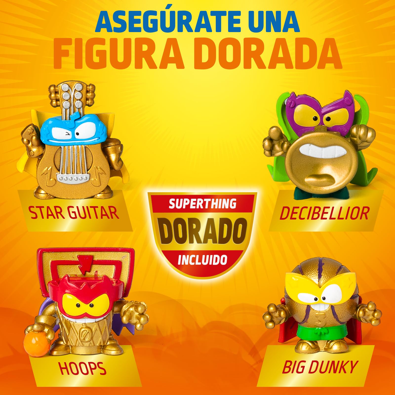 SUPERTHINGS KAZOOM Power Warriors – Action Pack. Contiene 5 Superthings (Incluye 1 capitán Dorado), 1 Robot, 1 Slider. Pack 1 de 4 - 4