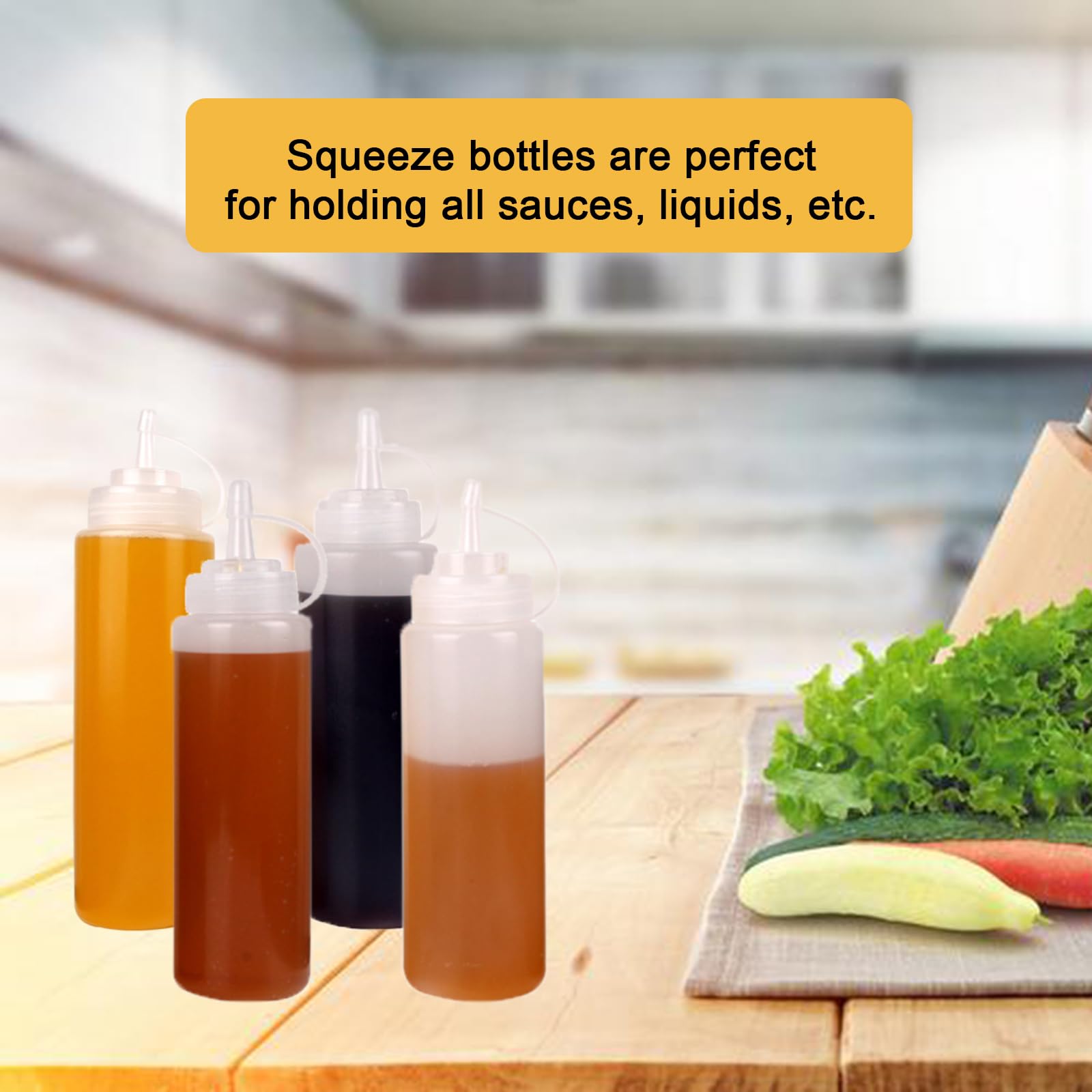 Squeeze Bottle, 4 Pcs 120ml 4oz Bote plastico para Salsas, Botella de Salsa con Tapa, Dispensador de Botellas - Ninguna Fuga, Sin BPA, para Condimentos, Salsa de Tomate, Mostaza, Mayonesa