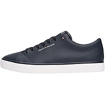 Tommy Hilfiger Uomo Sneakers Vulcanizzate Core Low in Pelle, Blu (Desert Sky), 45