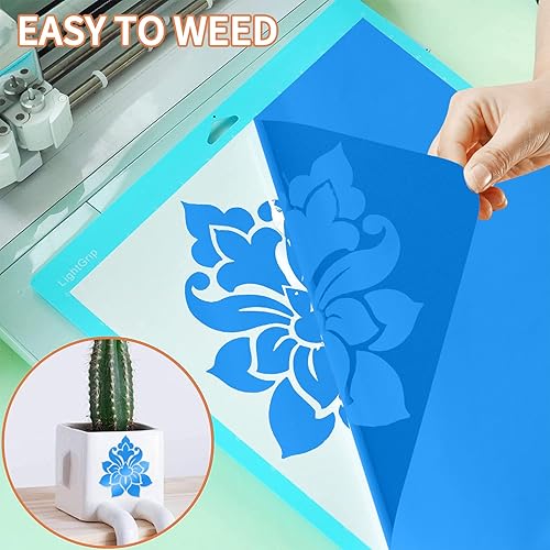 Vista 4 de Prime Vinyl Rollo de vinilo permanente azul mate, vinilo azul mate para Cricut, 12 pulgadas x 10 pies, vinilo autoadhesivo para Silhouette Cameo