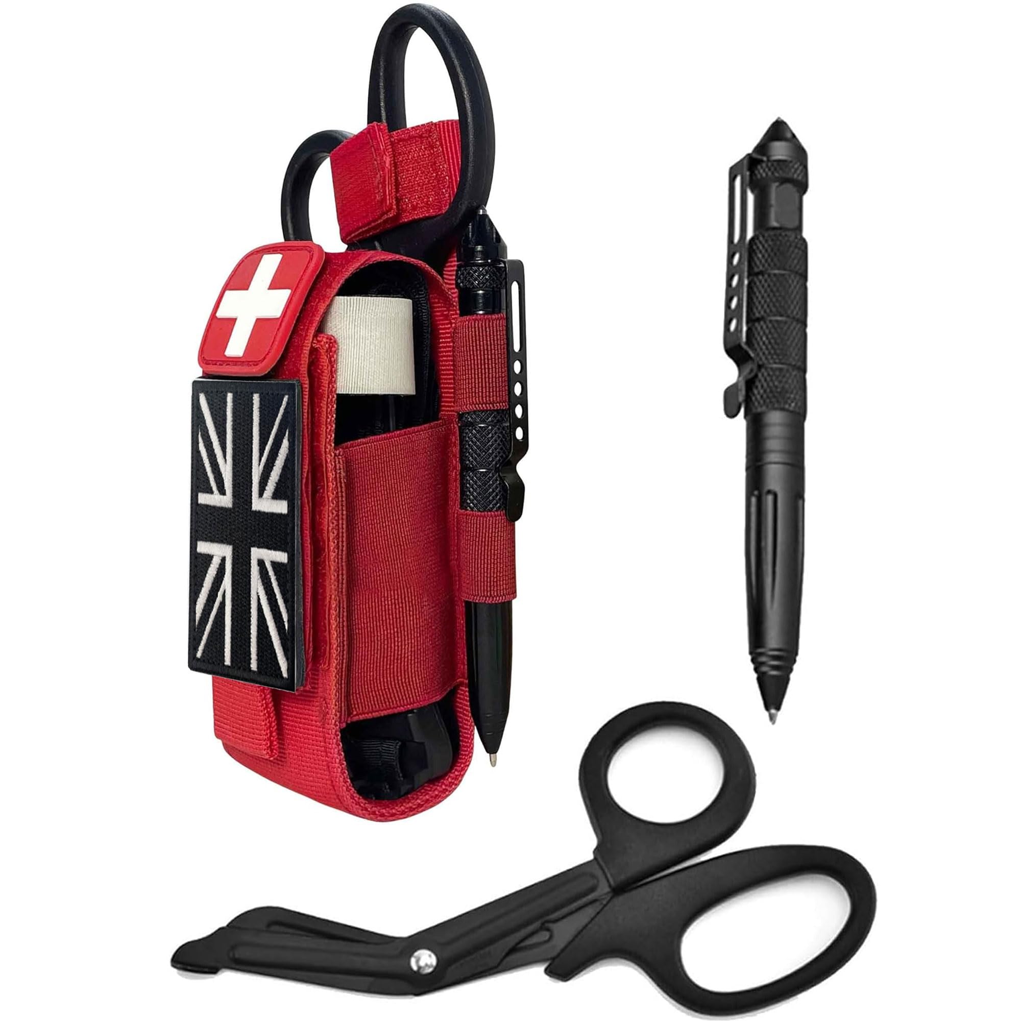 Upgrade 1000D Laser Cut Molle Tourniquet Pouch Holder, Tactical Tq & Trauma Medical Shear Pouches