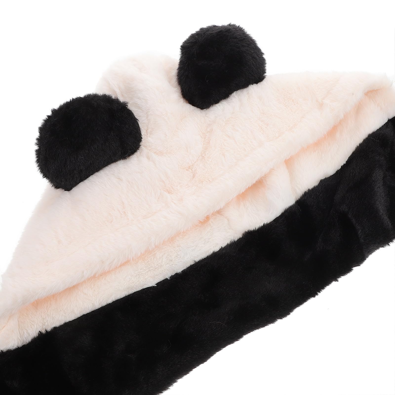 Tofficu 4 Pezzi Cappello Panda Donna in Pelliccia Sintetica con