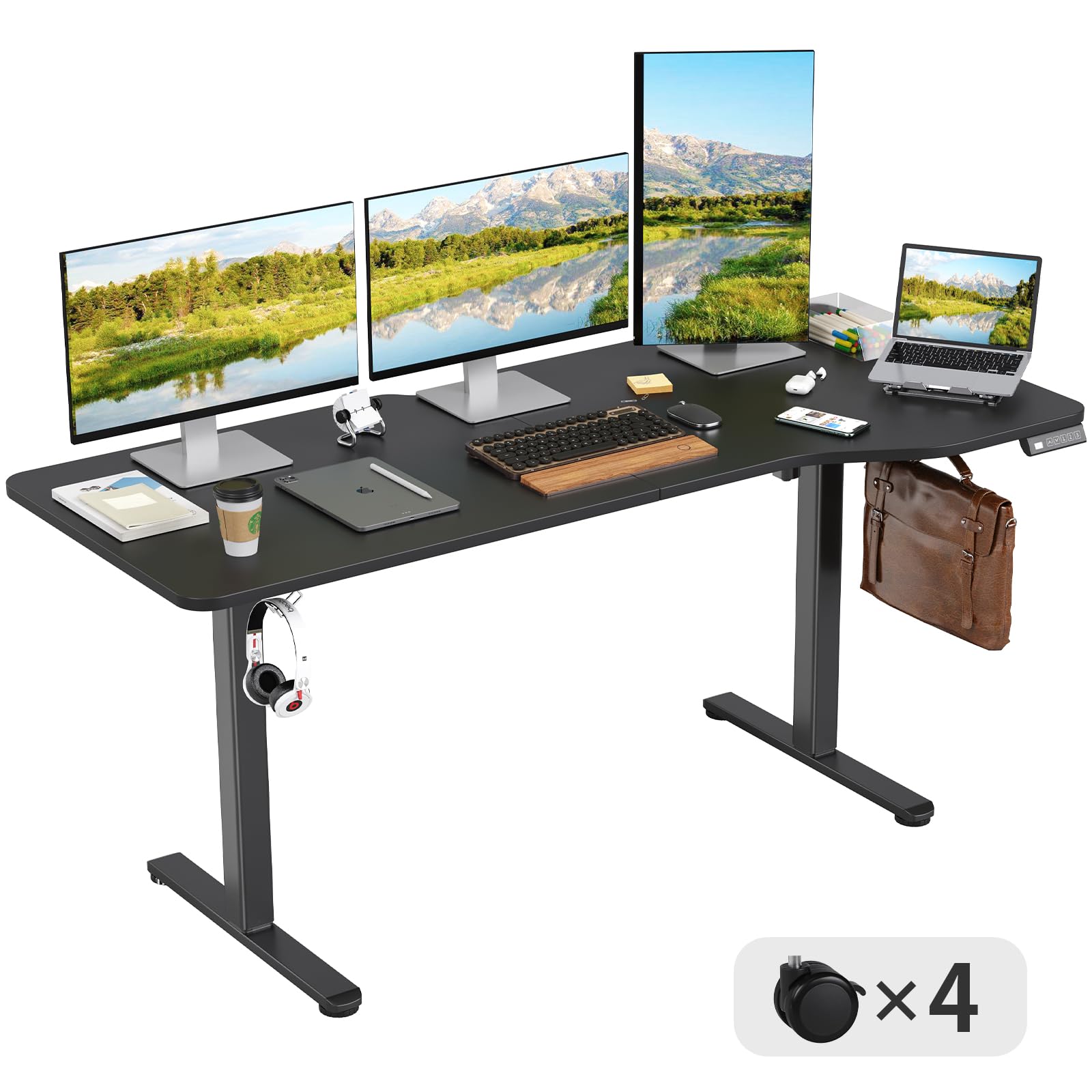 Amazon | Sunon 電動昇降デスク スタンディングデスク 幅160cm 耐荷重