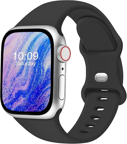 Miniatura 27 de Paquete de correas deportivas compatibles con Apple Watch de 38, 40, 41, 42, 44, 45 y 49 mm, unisex, correa de silicona suave de accesorio para