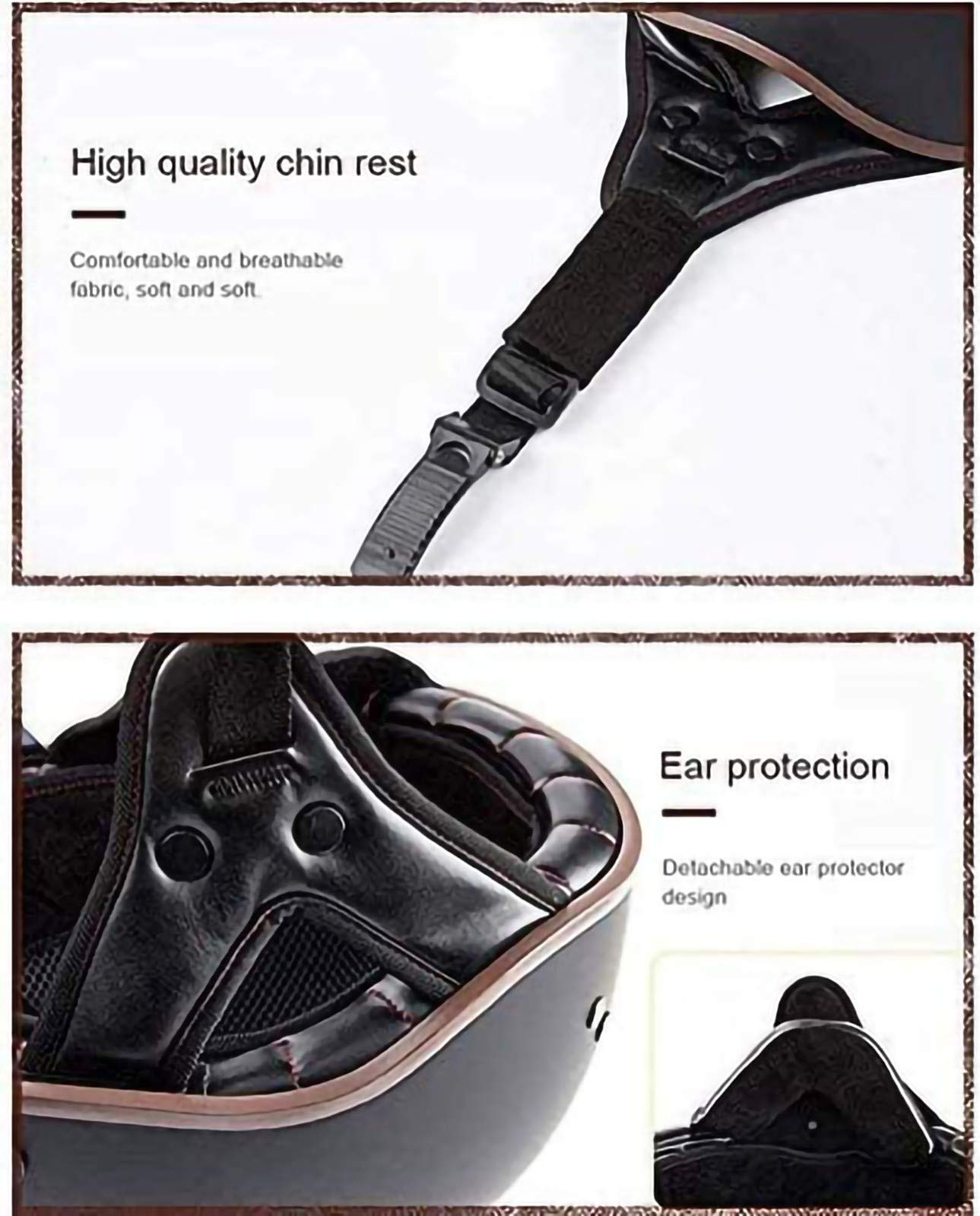 Casco Moto Harley, Uomini E Donne Retrò Per Adulti Scooter Da Strada Sempre In Sella Mezzo Casco/DOT Approvato D,L=(57~58cm)