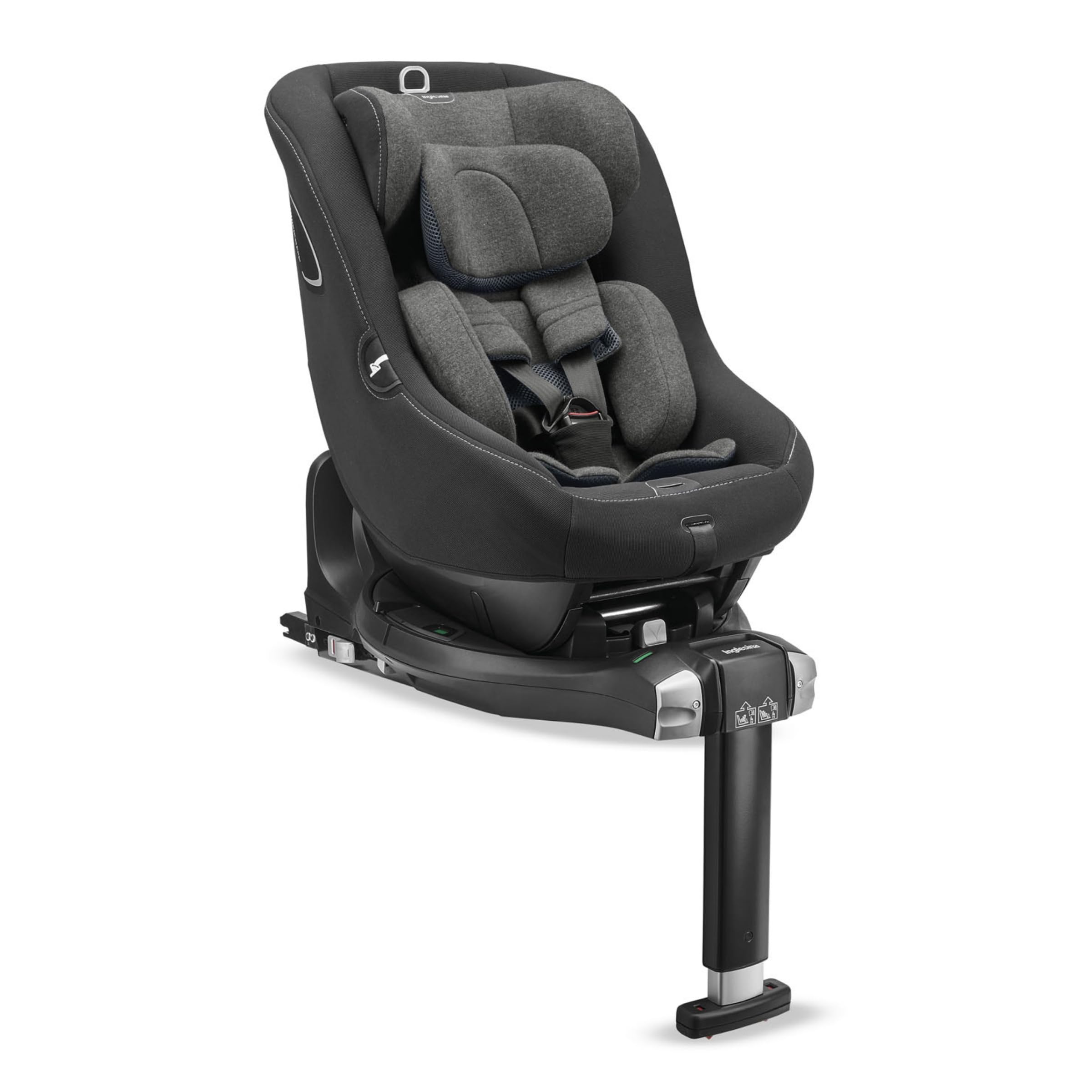 Inglesina Cartesio i-Size Seggiolino Auto, Isofix, per Bambini da 3 a 12 Anni circa, dai 100 ai 150 cm, Vulcan Black