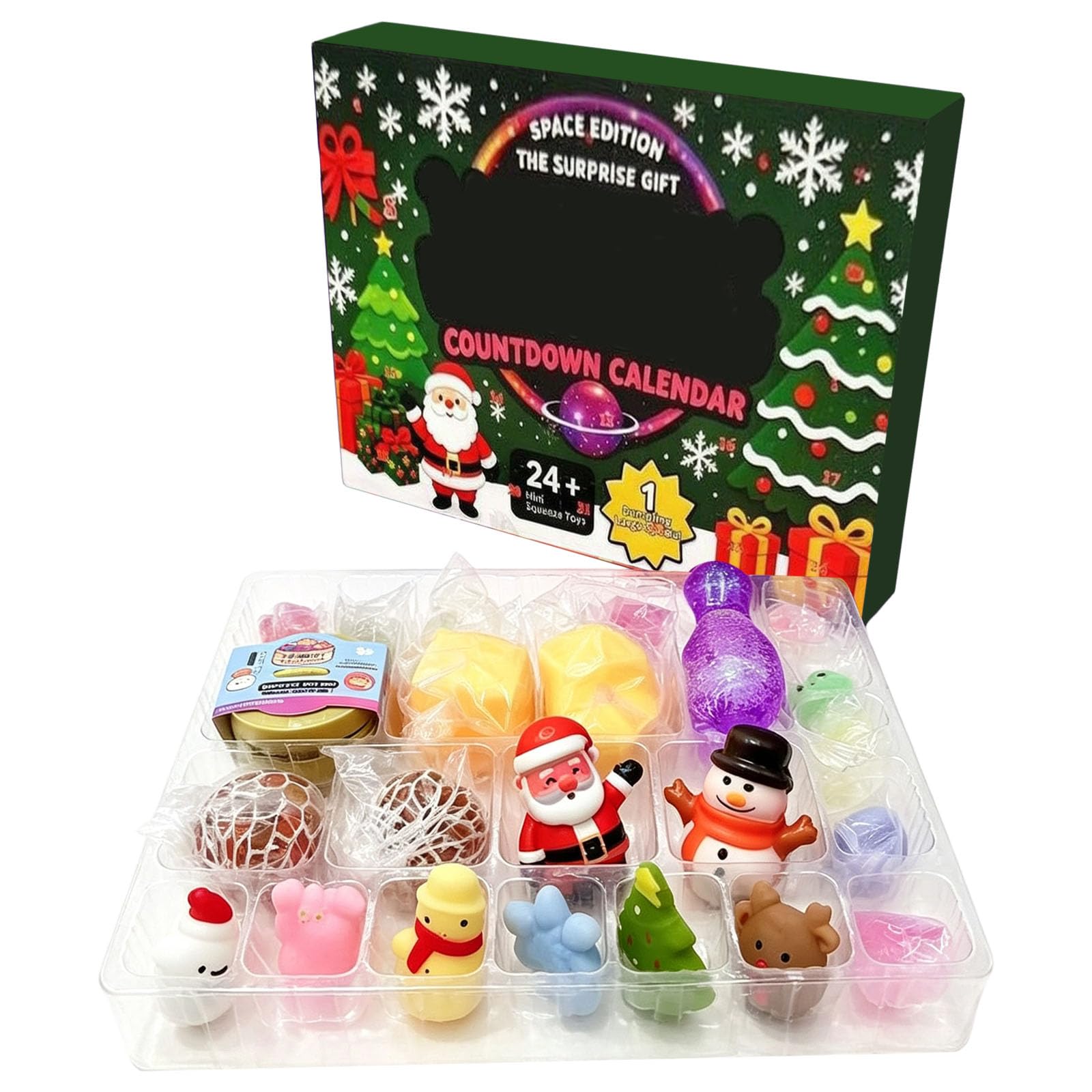 Christmas Advent Calendar 24‑Day Toy Christmas ‑Up Hole Punch Sensory Stress For Kids Fidgets Christmas Birthday Party Favors Gift — image 1