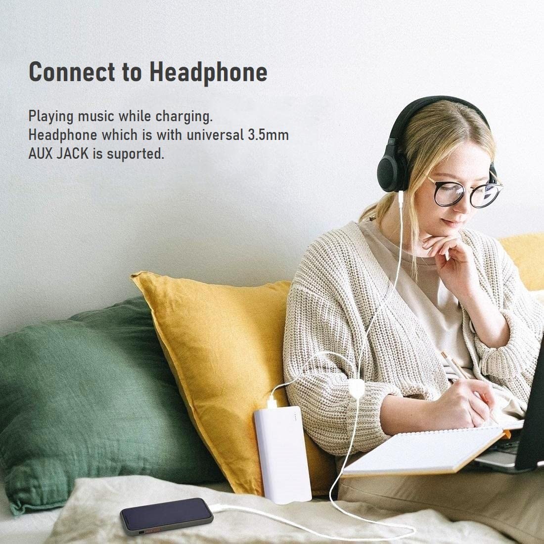 2-in-1 Typ C auf 3,5 mm Audiokabel, kompatibel mit Google Pixel 4/4XL, Samsung Galaxy S20/S20 und anderen Smartphones mit ...