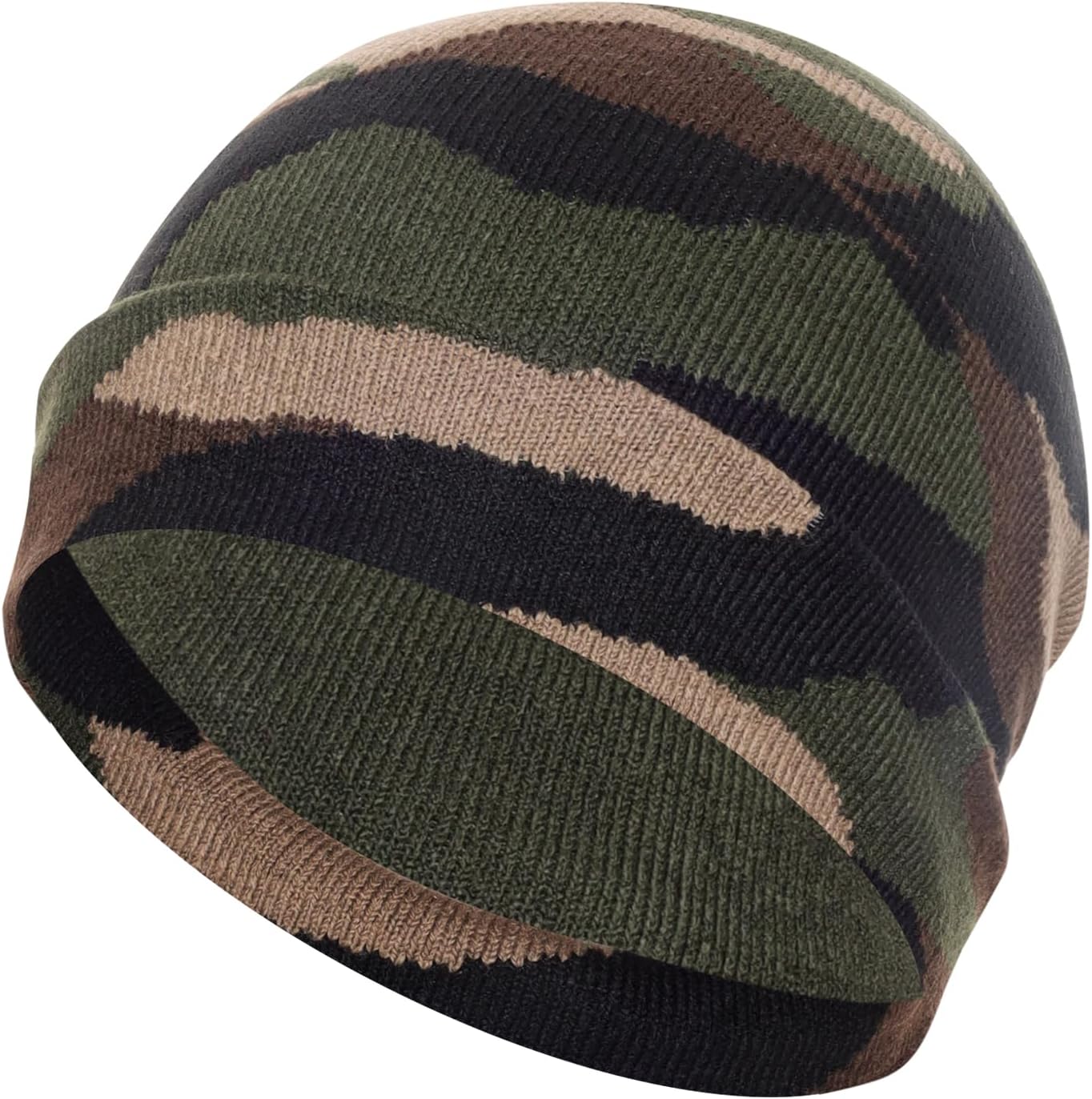 Knit Beanie for Women Men Leopard Cow Print Camouflage Winter Hat Soft Stretchy Warm Knit Cap for Streetwear Outdoor