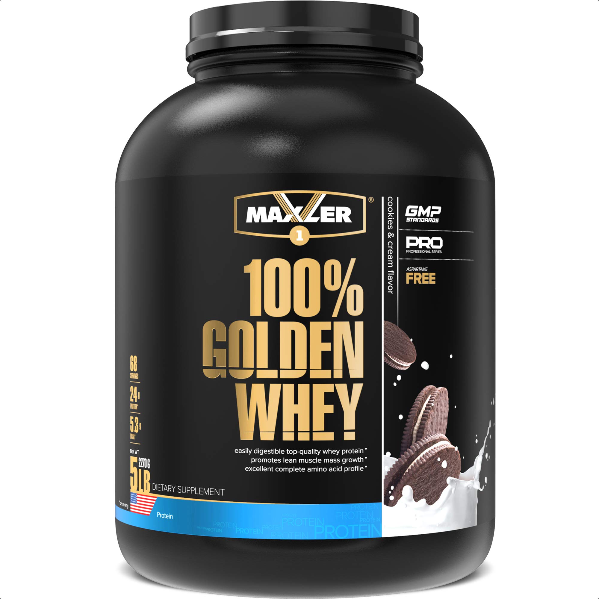 Maxler 100% Golden Whey Protein - 25g of Premium Whey Protein Powder per Serving - Pre, Post & Intra