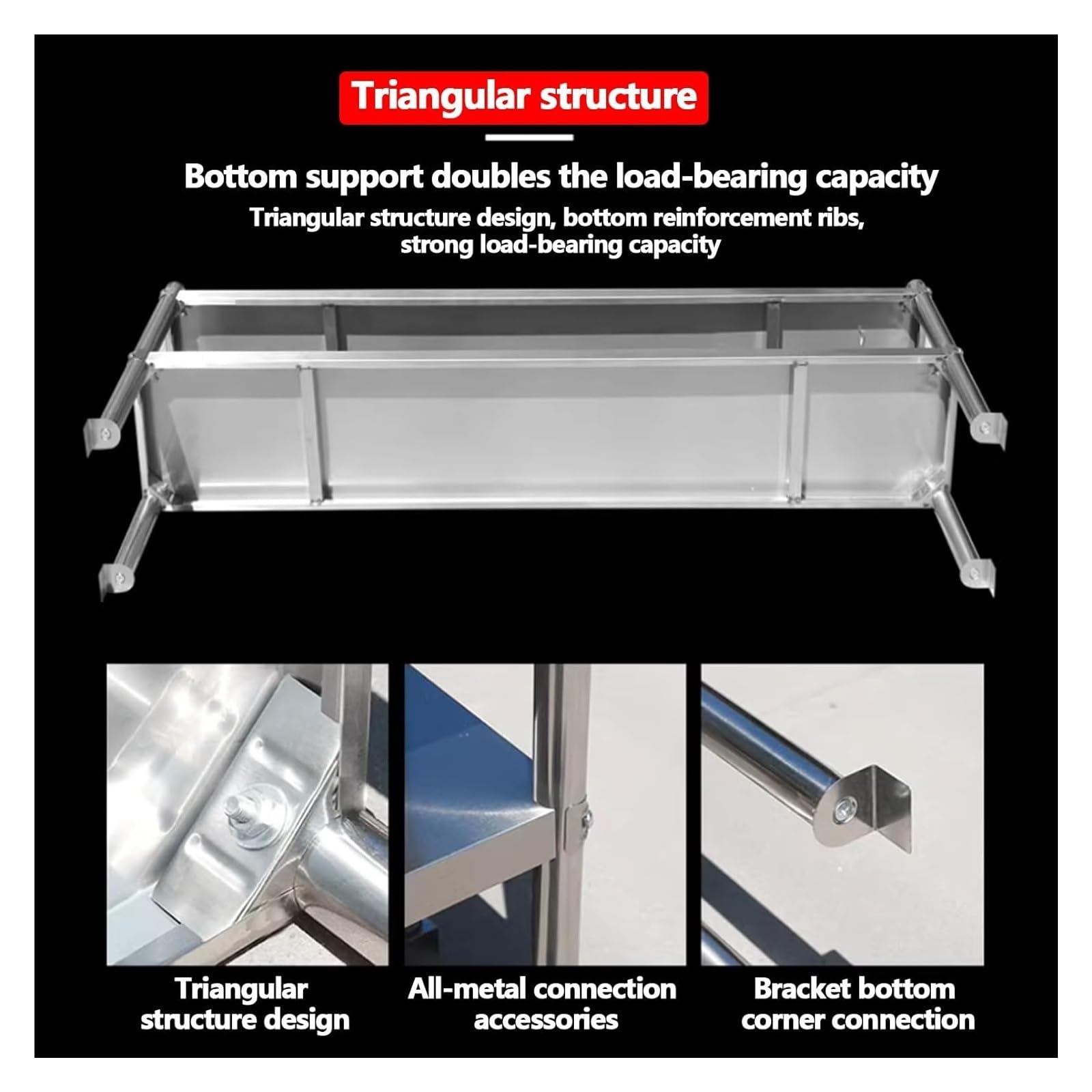 Tavolo da lavoro in acciaio inox con armadietto deflettore, panca da cucina commerciale con ante scorrevoli per preparazione, resistente, per ristorante, garage (150 x 50 x 80 cm)