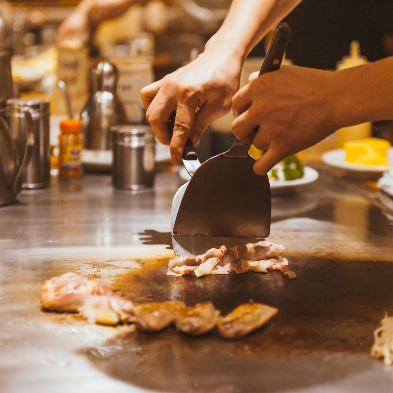 Set 3 Spatules Barbecue En Acier Inox Et Bois - Carrée, Triangle, à Fentes - Pour Plancha, Grill, Teppanyaki
