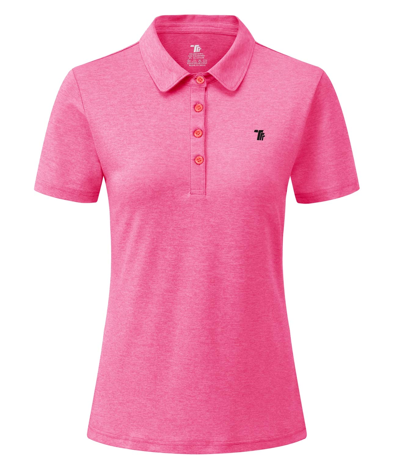 Ysento Women's Pink Sports Golf Shirts Breathable Quick Dry Short Sleeve Polo T-Shirts(,Xl)