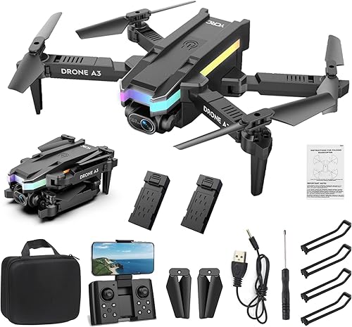 Miniatura 2 de GPS Drone 4K HD Cámara Niños Principiante Plegable FPV RC Quadcopter Altitud Hold Modo Sin Cabeza Ajuste de Velocidad de Inicio, Negro Medio