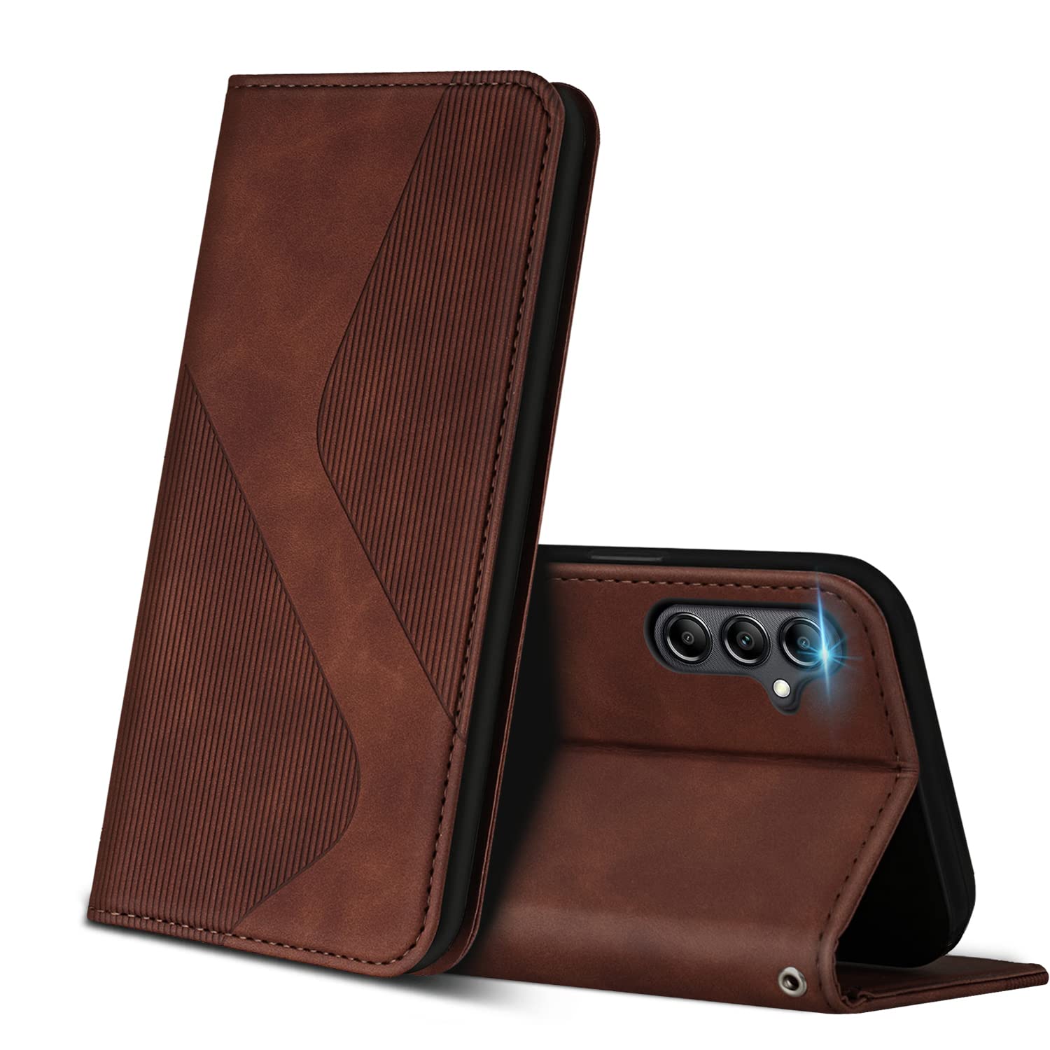 Case for Samsung Galaxy A34 5G, Premium PU Leather Wallet Case with [Card Slots] [Viewing Stand], Shockproof Flip Cover for Samsung A34 5G (Brown)