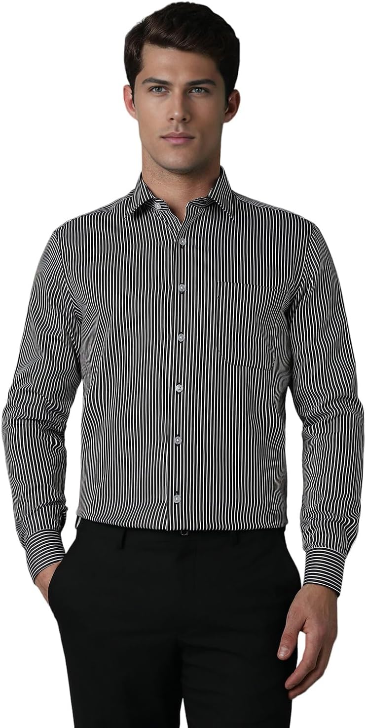 Louis Philippe Men's Striped Regular Fit Shirt