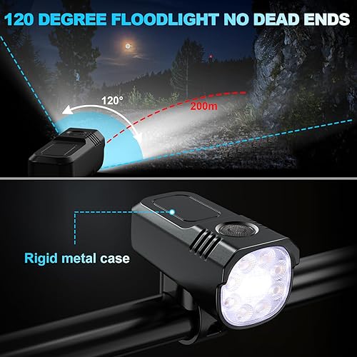 Miniatura 3 de Luces de bicicleta recargables por USB, IP65 impermeable para bicicleta y luces traseras para ciclismo de montaña, luces LED ultra brillantes para