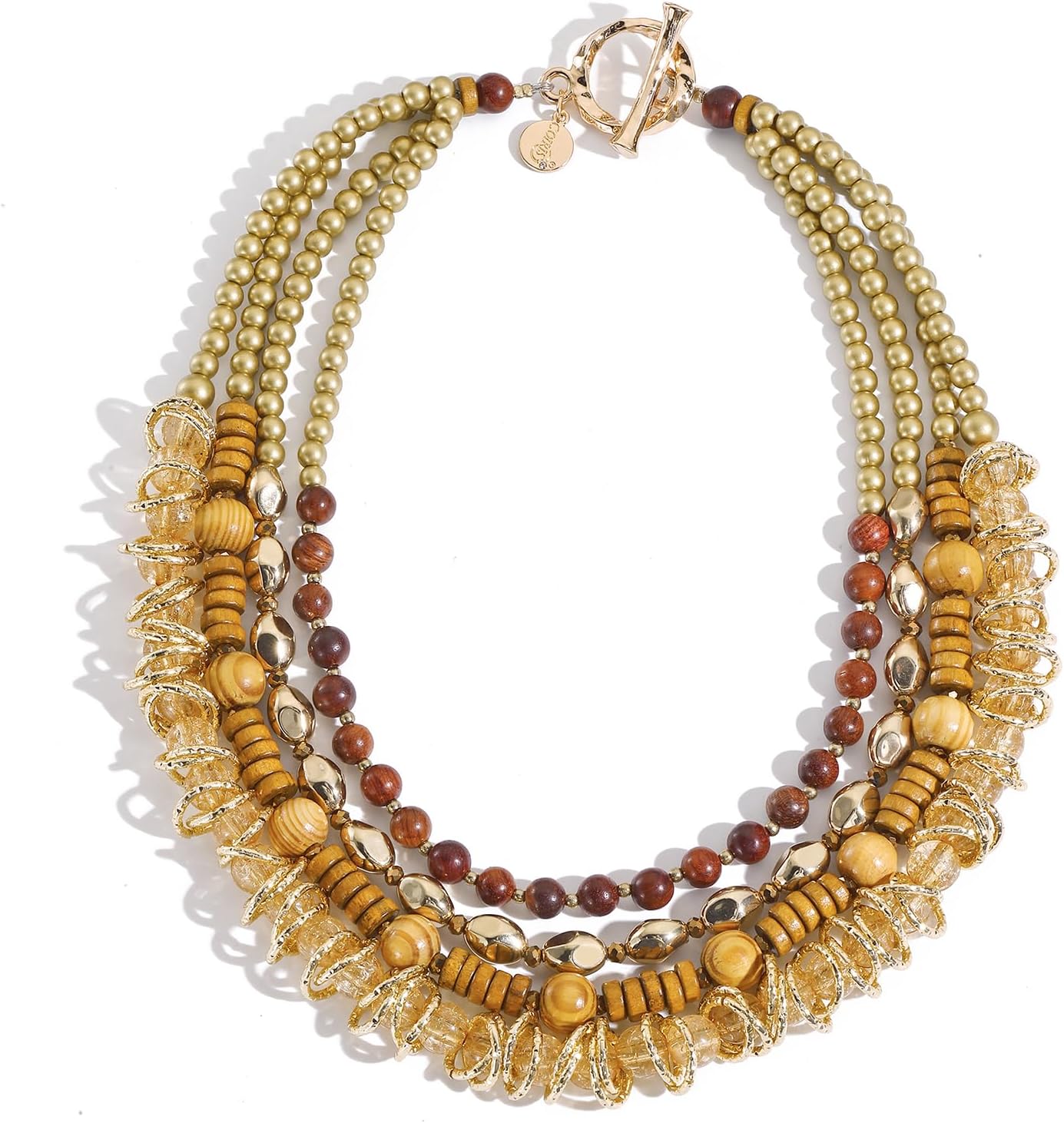 Coiris Beaded Necklace for Women Layered Statement Exaggerated Boho Necklace