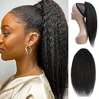 Vista 10 de Extensiones de Cola de Caballo de Cabello Humano Liso con Clip, 100% Cabello Brasileño Sin Procesar con Correa Mágica que se Envuelve Alrededor