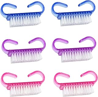 6 Pcs Nail Cleaning Brush Nail Brushes with Plastic Handle Nail Scrubbing Brush Fingernial Brush for Toes and Nails Cleaning
